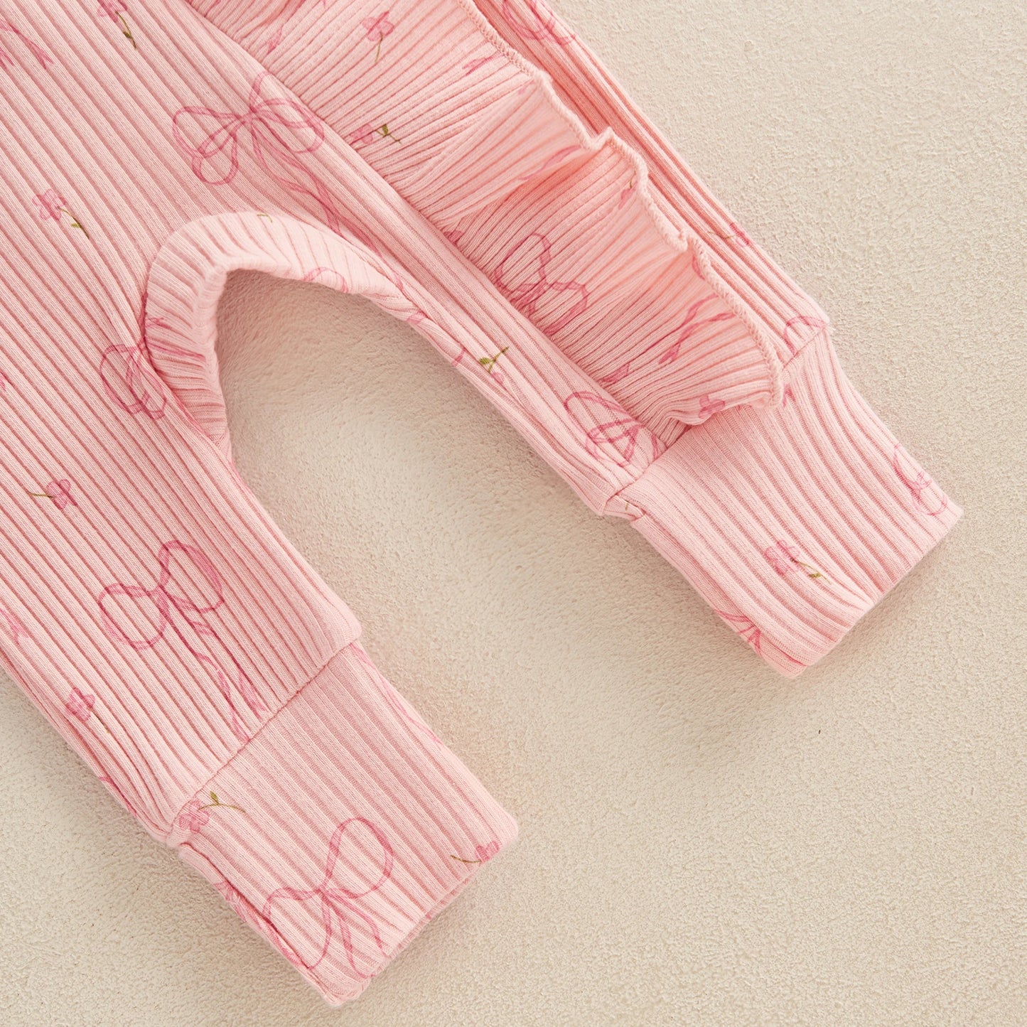 Newborn Ruffle Bow Jumpsuit with Headband