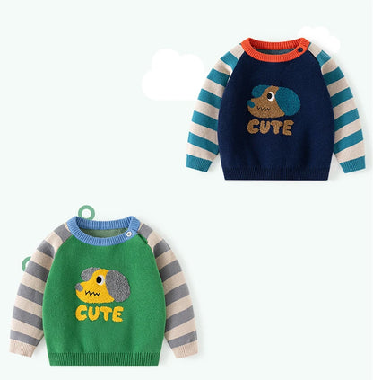 Dog Knitted Striped Sweater