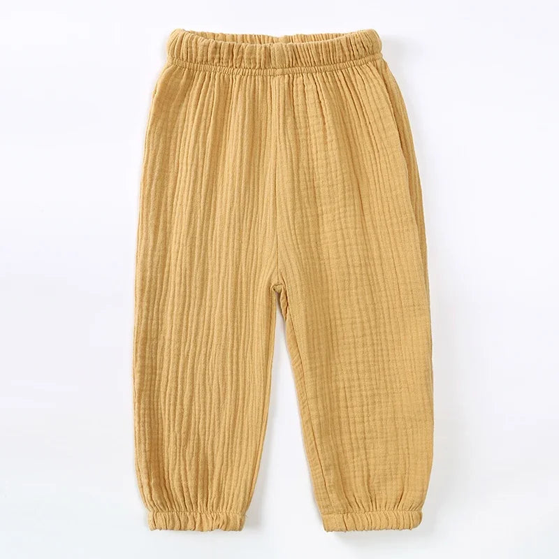 Organic Cotton Muslin Baby Pants – Soft, Breathable & Stylish