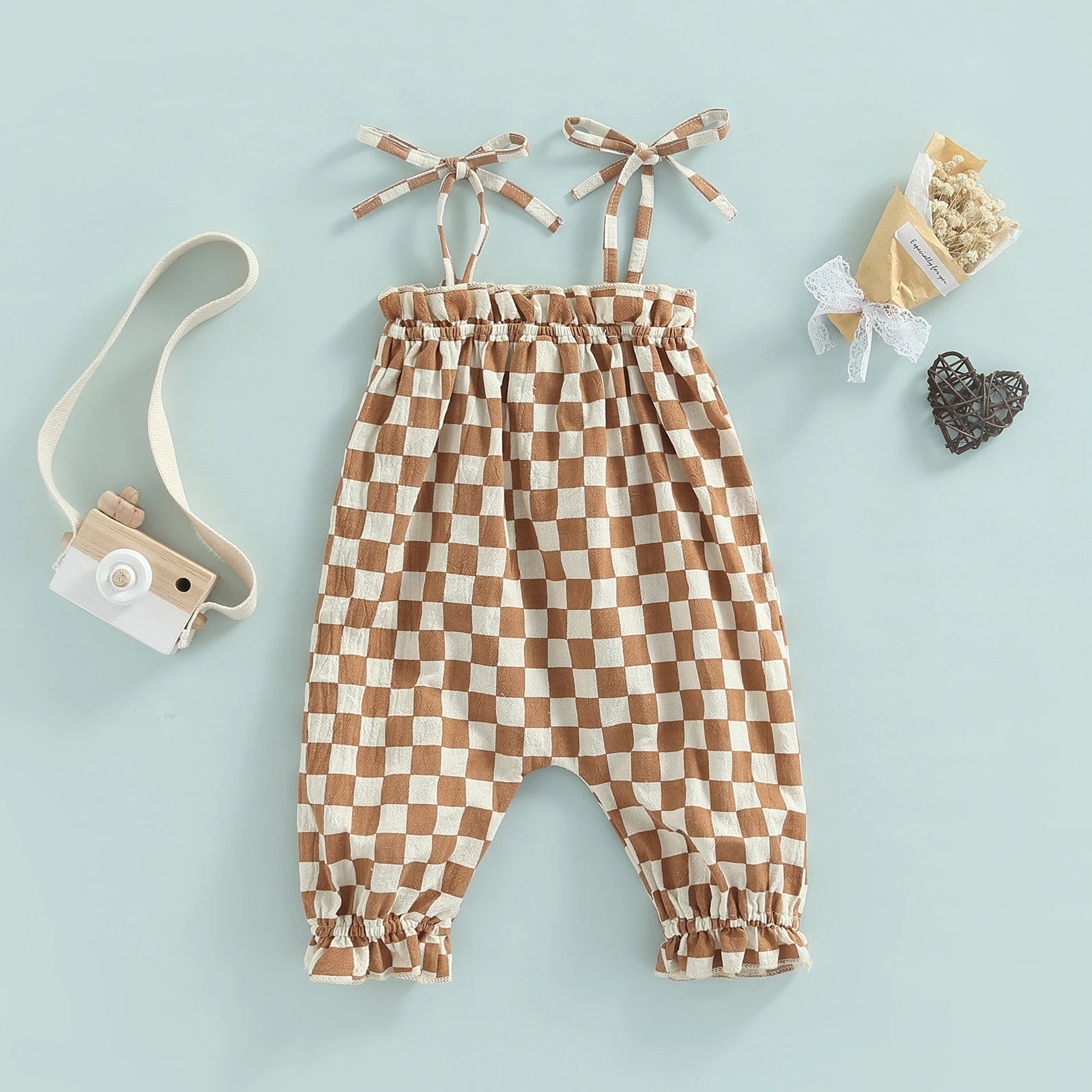 Checkered Summer Jumpsuit - Peachy Bloomers