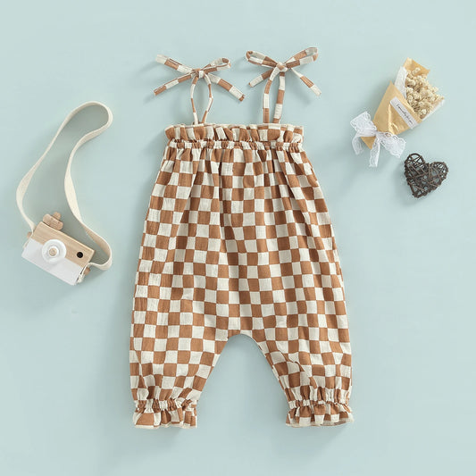 Checkered Summer Jumpsuit - Peachy Bloomers