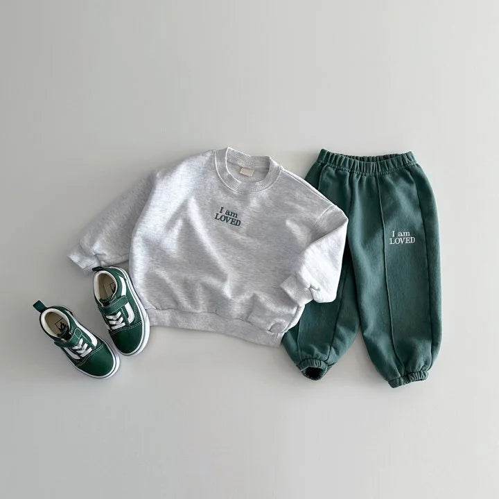 "I am Loved " Sweatshirt and Pants Set - Peachy Bloomers