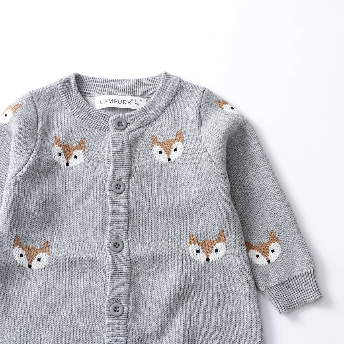 Baby Pure Cotton Knit Animal Jumpsuit
