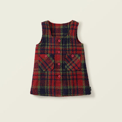 Girls Tartan Quilted Dress