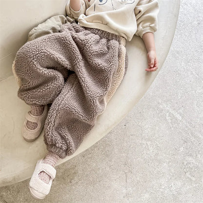 Lamb Fleece Knit Lined Winter Warm Pants - Peachy Bloomers