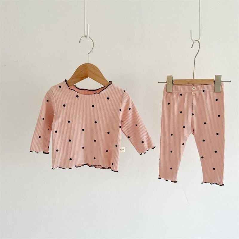 Girls Hearts & Dots Pajama Set - Peachy Bloomers