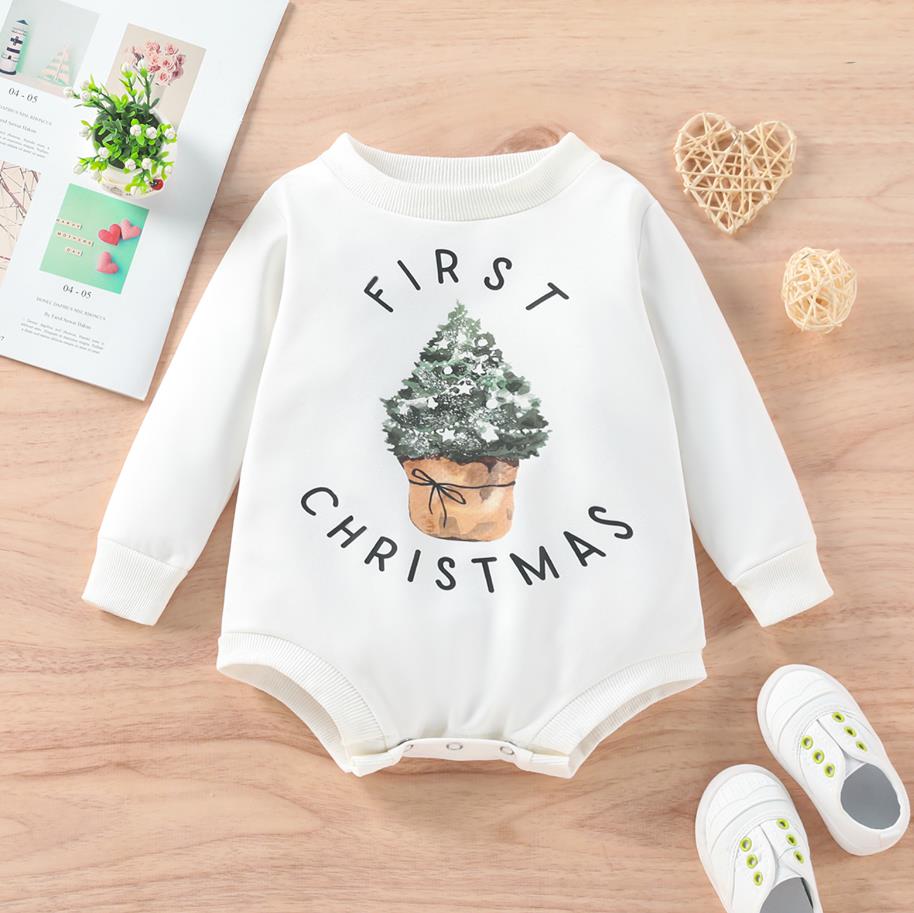 FIRST CHRISTMAS BABY ROMPER JUMPSUIT - Peachy Bloomers