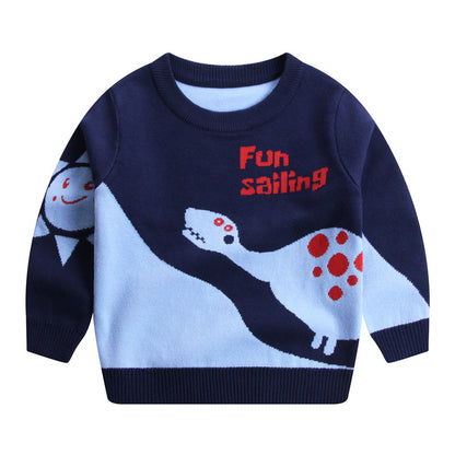 Dino Double Layer Cotton Sweatshirt - Peachy Bloomers