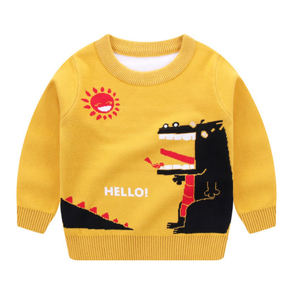 Dino Double Layer Cotton Sweatshirt - Peachy Bloomers