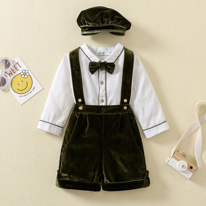 Boys Velvet Outfit Set - Peachy Bloomers