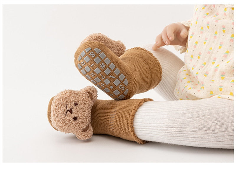 Baby Bear Anti Slip Home Socks - Peachy Bloomers