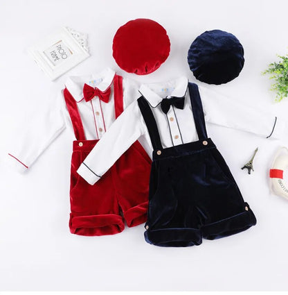 Boys Velvet Outfit Set - Peachy Bloomers