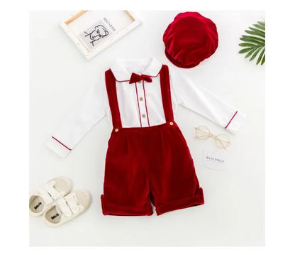 Boys Velvet Outfit Set - Peachy Bloomers