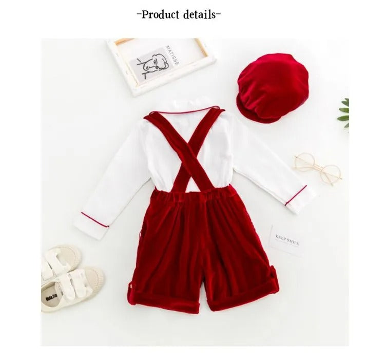 Boys Velvet Outfit Set - Peachy Bloomers