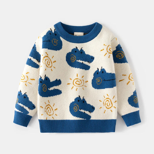 Boys Dinosaur Knit Sweater