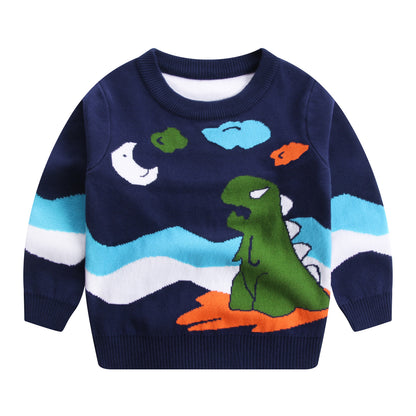 Dino Double Layer Cotton Sweatshirt - Peachy Bloomers