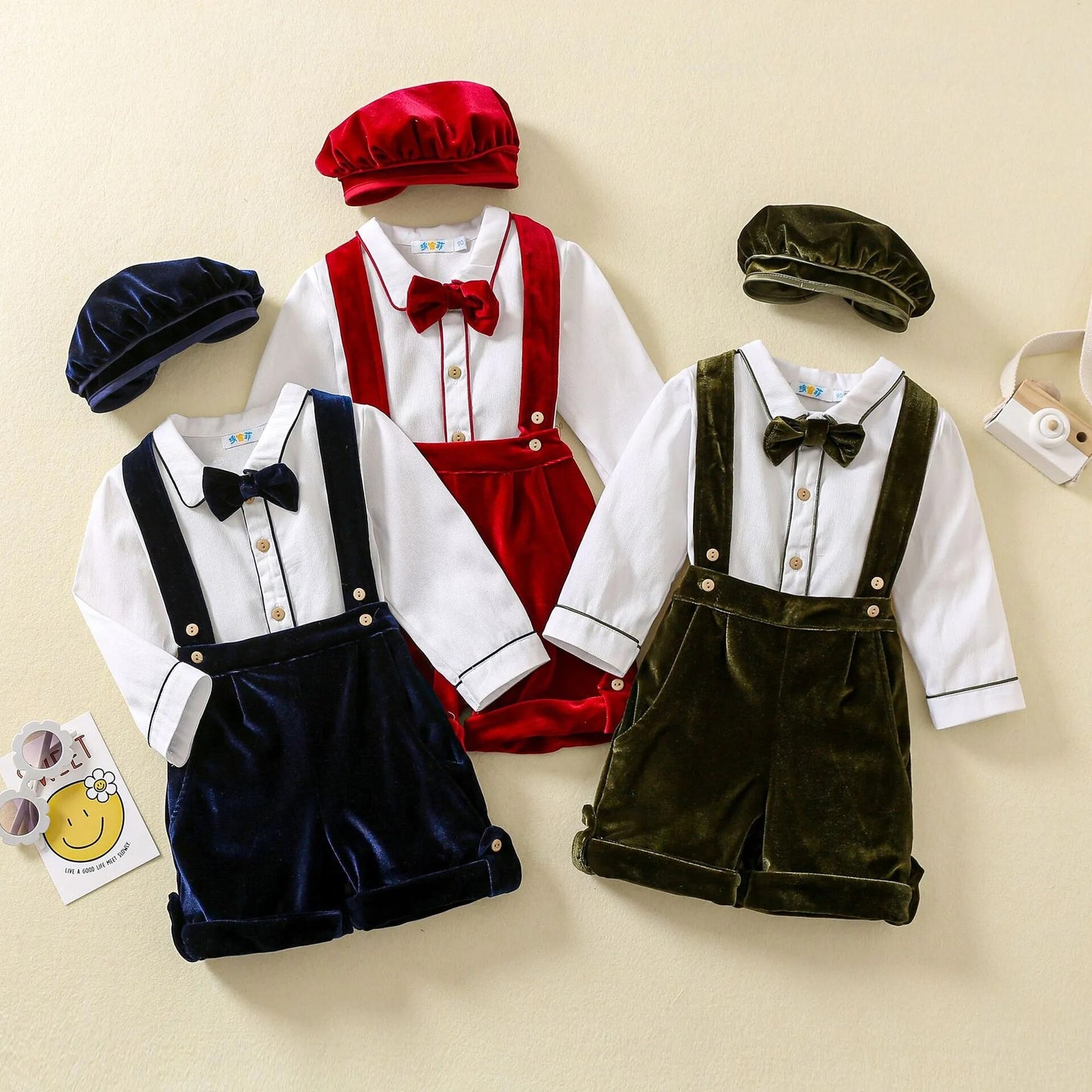 Boys Velvet Outfit Set - Peachy Bloomers