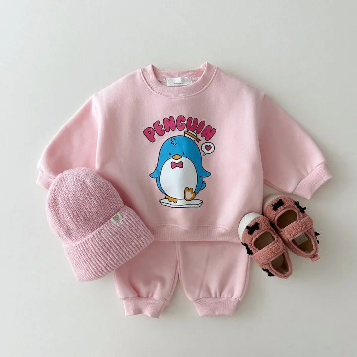 Baby Penguin Sweatshirt and Sweatpants Set - Peachy Bloomers